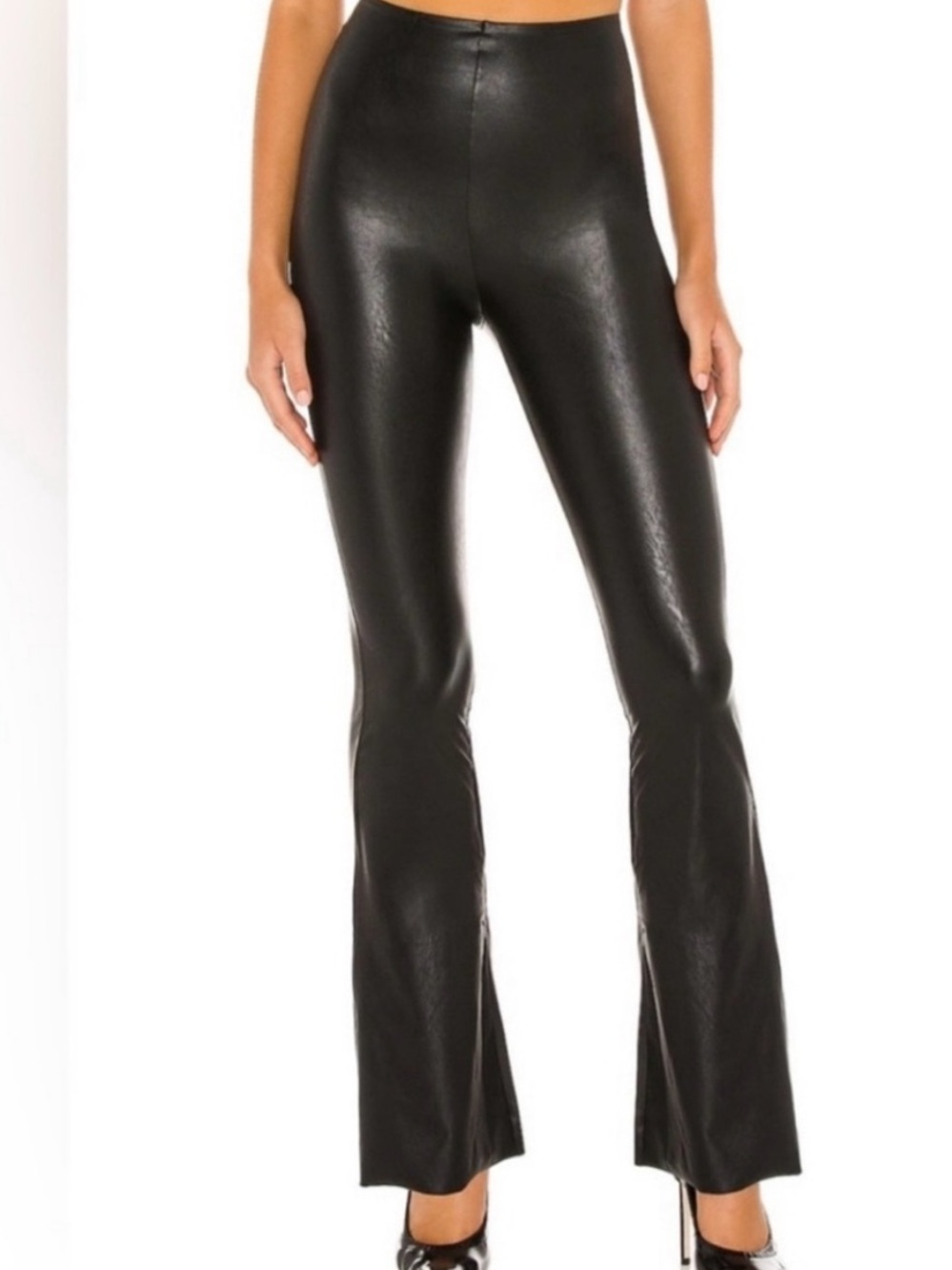 commando faux leather black flare legging